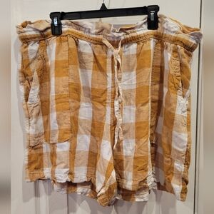 Orange and White Checkered Shorts